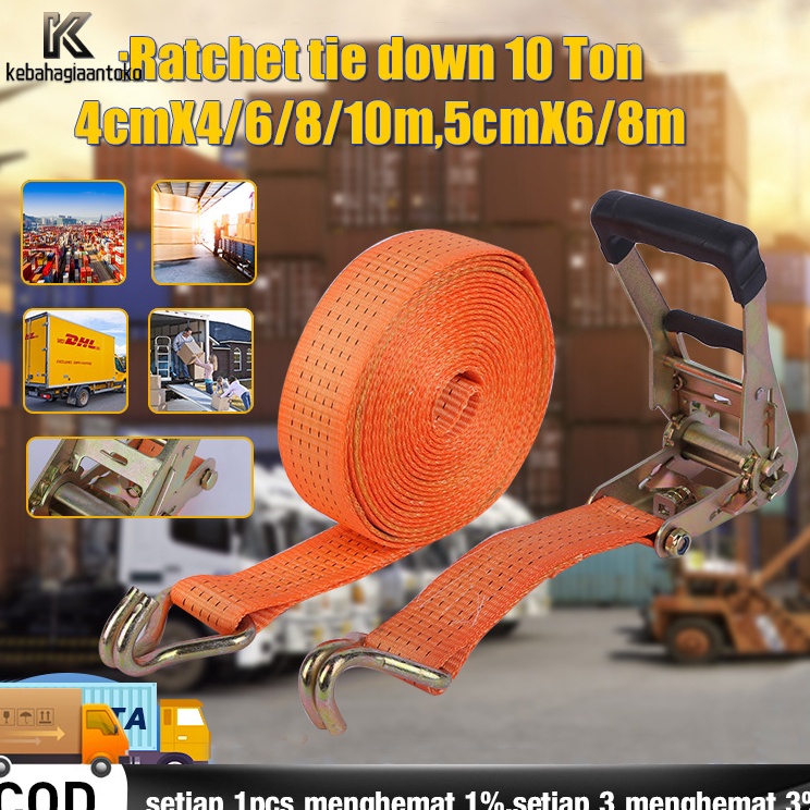 iQ rachet tie down81 meter Trek belt 1 ton tali soundtali barangTrack webbing cargo lashing 5CM8mete