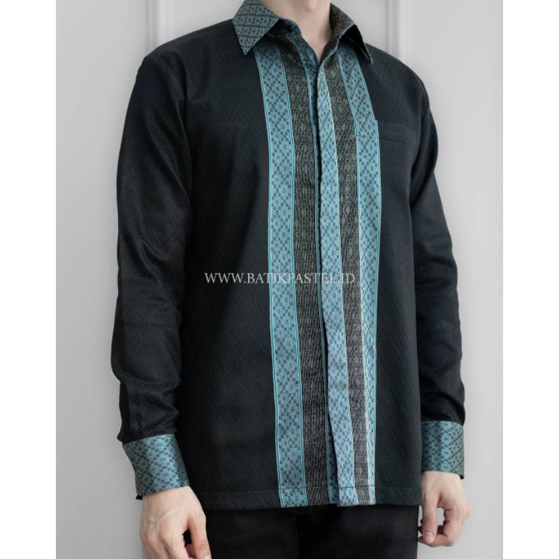 READY Kemeja Hem Batik Tenun Pria Lengan Panjang - Kemeja Tenun Songket Baron - Kemeja Tenun Jepara 