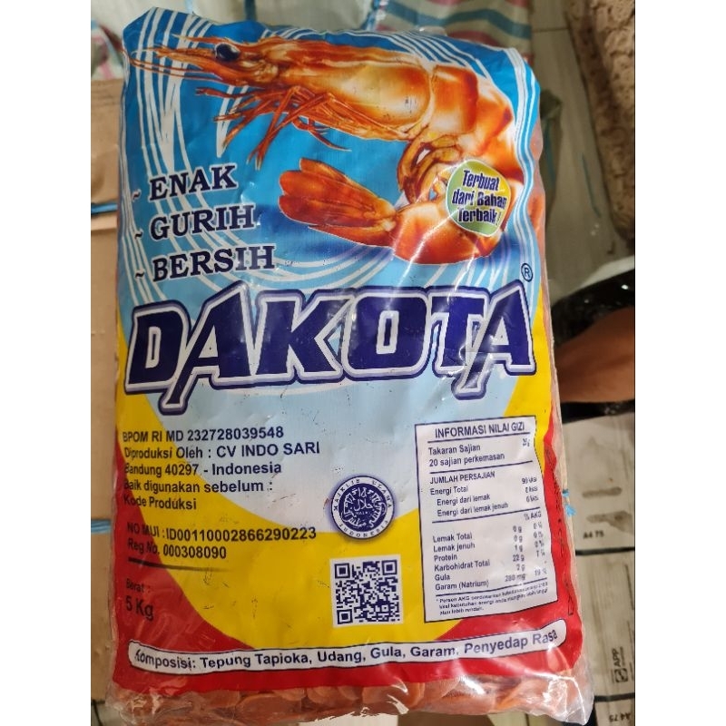 KERUPUK IRIS TERASI MERAH MERK DAKOTA 1 BAL 5KG