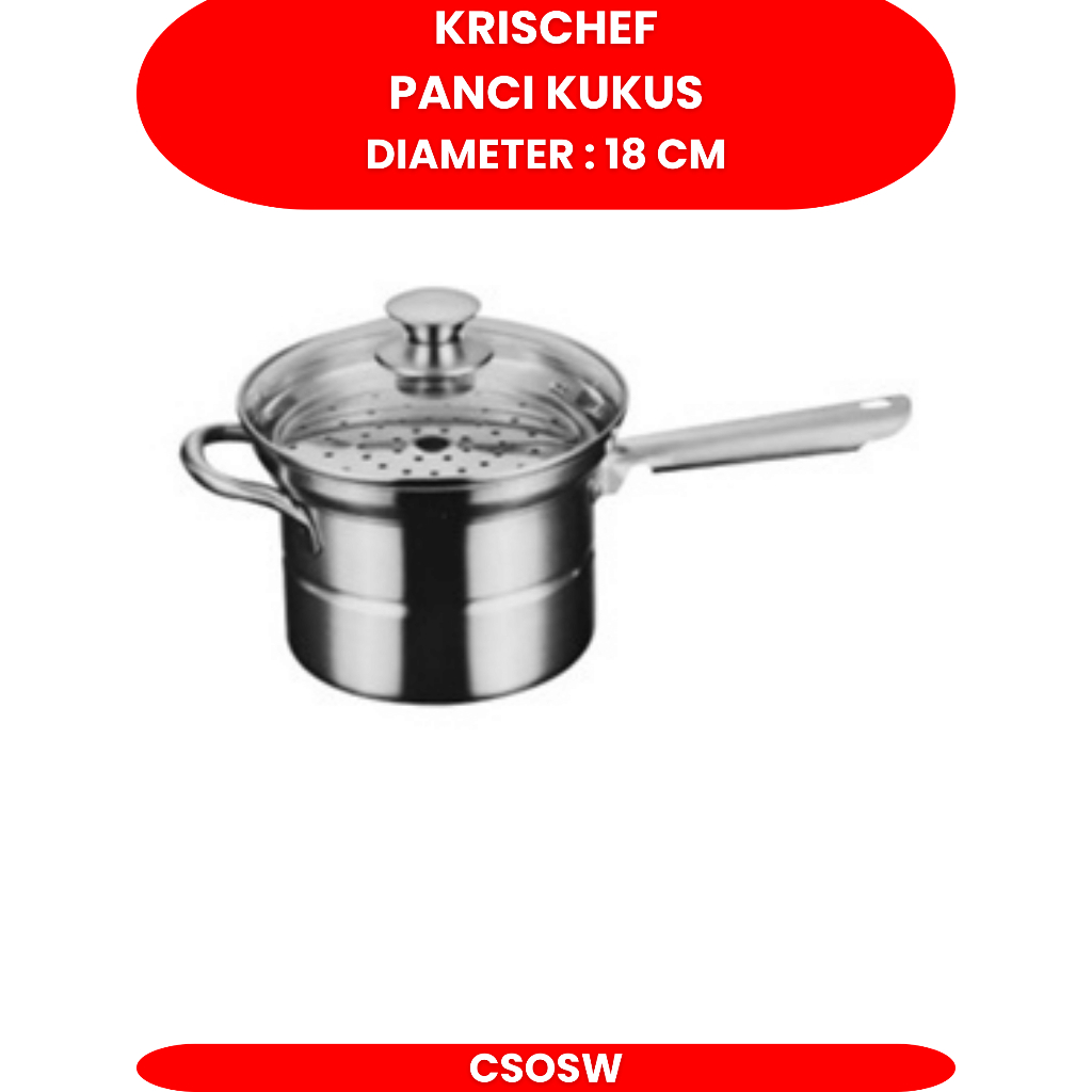 Krischef Panci Kukus Steamer Set With Strainer 18cm