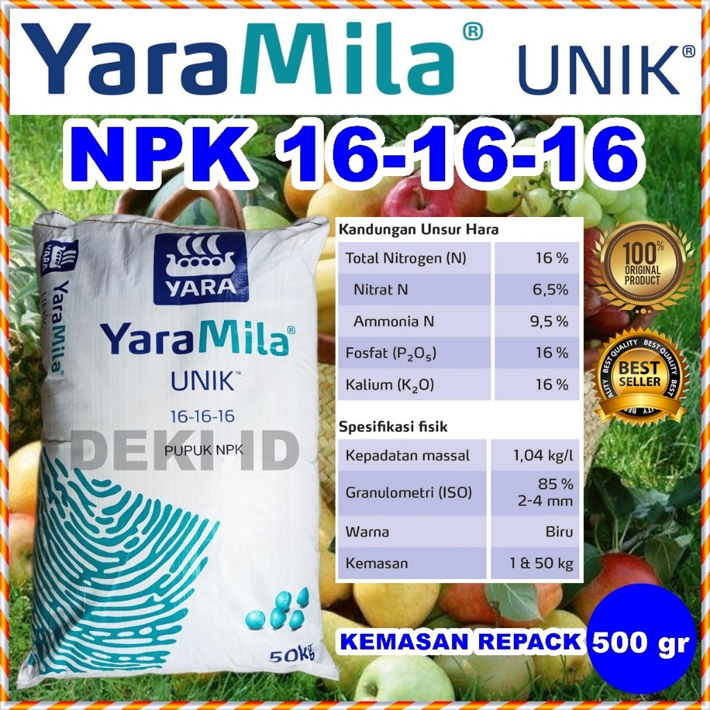 Yaramila Unik 500 gr Repack Pupuk NPK Yara 161616 Nutrisi Seimbang Tanaman