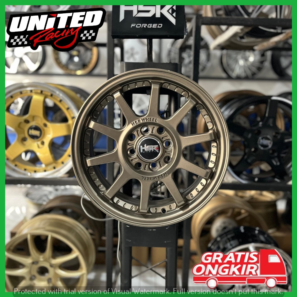 VELG RACING RING 15 HSR GYMKANA BOROKO R15 BRONZE MOBIL BRIO MARCH SOLUNA STARLET
