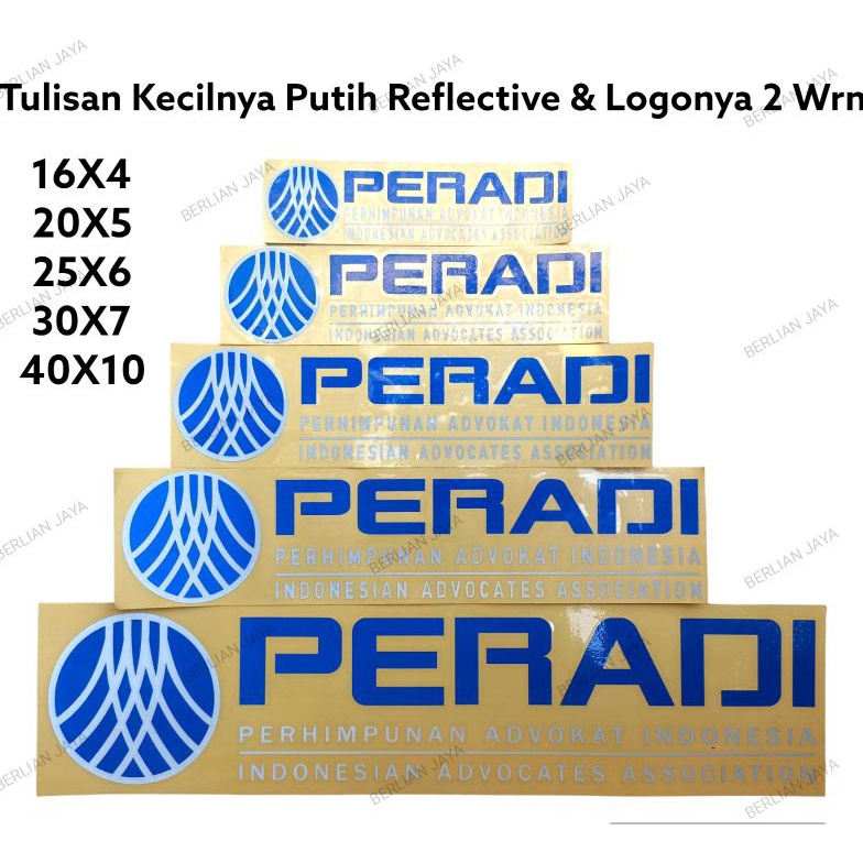 

Stock banyak NEW 223 Stiker Peradi Logo Baru 2 Warna Reflective Font KTA Otto Hasibuan LQG
