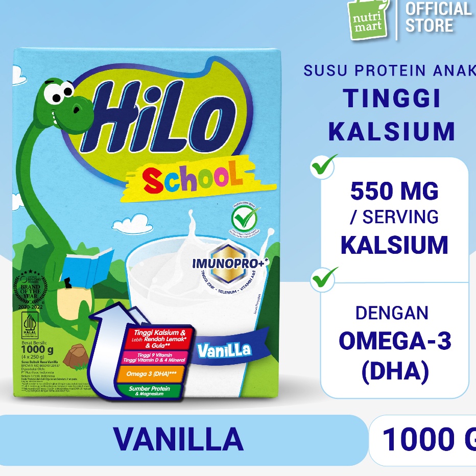 

PROMO MURAH HiLo School Vanilla 1 gram Susu Tinggi Kalsium Lebih Rendah Lemak