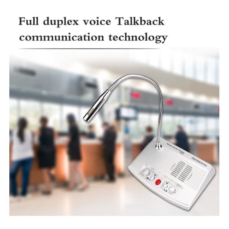 Window dual way counter intercom - mic loket - Zhudele Retekess TW101- Monitor suara