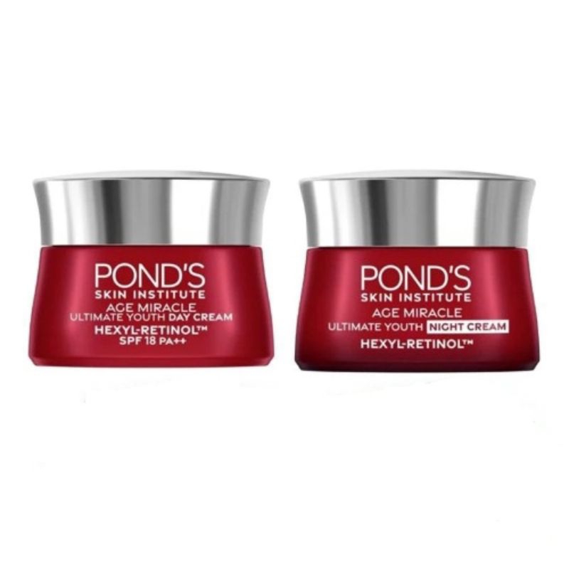 Pond's Age Miracle 9GR // Ponds Day Cream-Night Cream Moisturizer Anti Aging+Glowing With Retinol & 