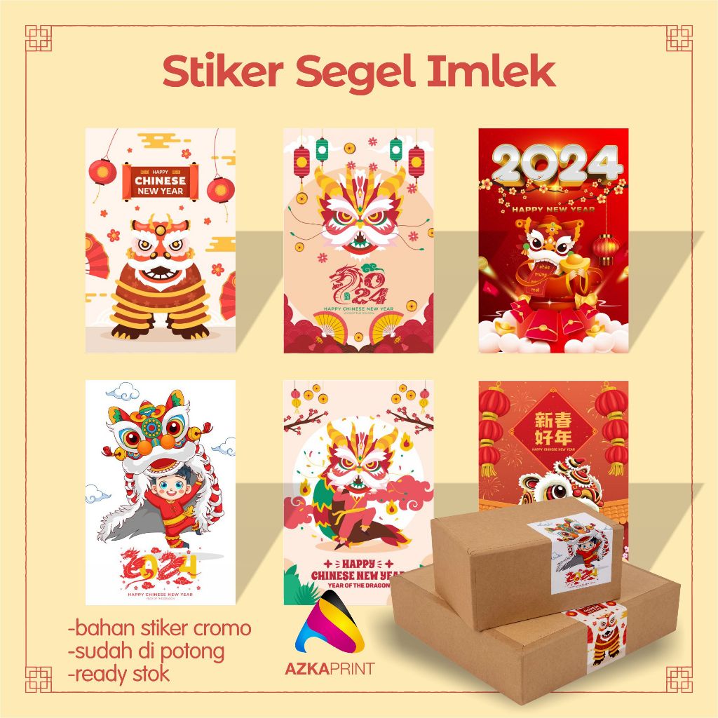 

[CROMO A3] Stiker segel Imlek seri Barongsai - Sticker chinese new year - stiker cny