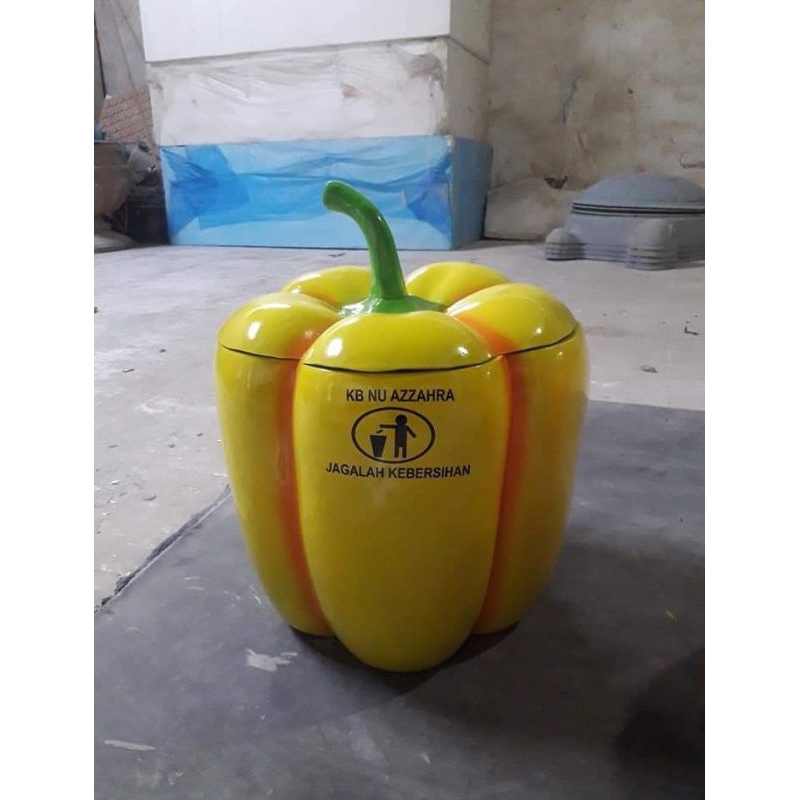 Bak Sampah Karakter Buah Fiberglass Tempat Sampah Mewah Bahan Fiberglass Kuat Ringan Awet dan Tahan 