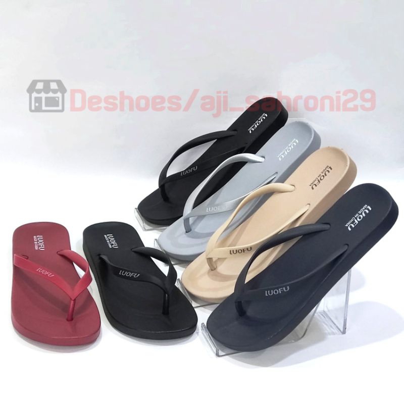 Sandal Wanita Jepit/Flip Flop/Karet | LUOFU F 2159 - LD5W SIZE 36-40