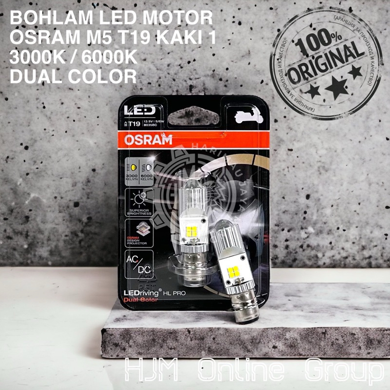 BOHLAM LAMPU MOTOR LED M5 T19 KAKI 1 DUAL COLOR 2 WARNA OSRAM ORIGINAL