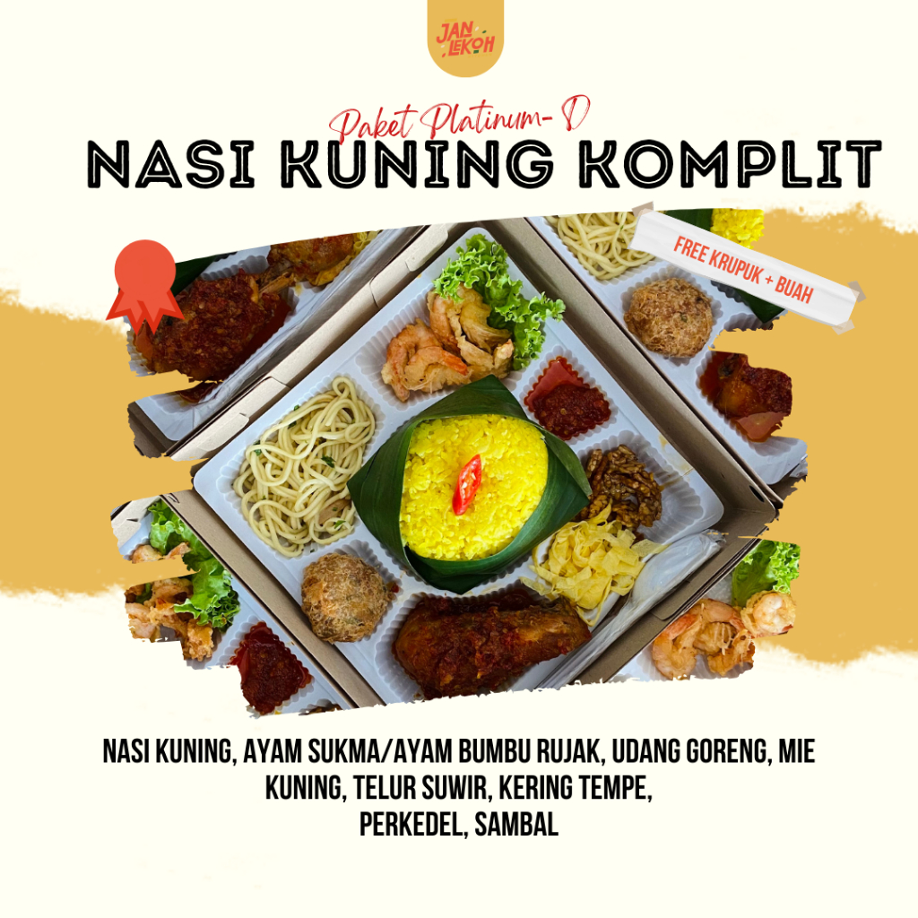 

NASI BOX JANLEKOH - PAKET PLATINUM - NASI KUNING KOMPLIT