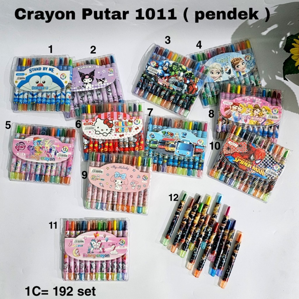 

SOS Crayon Putar Fancy 12 Warna Pendek 1011/ Twist Crayon