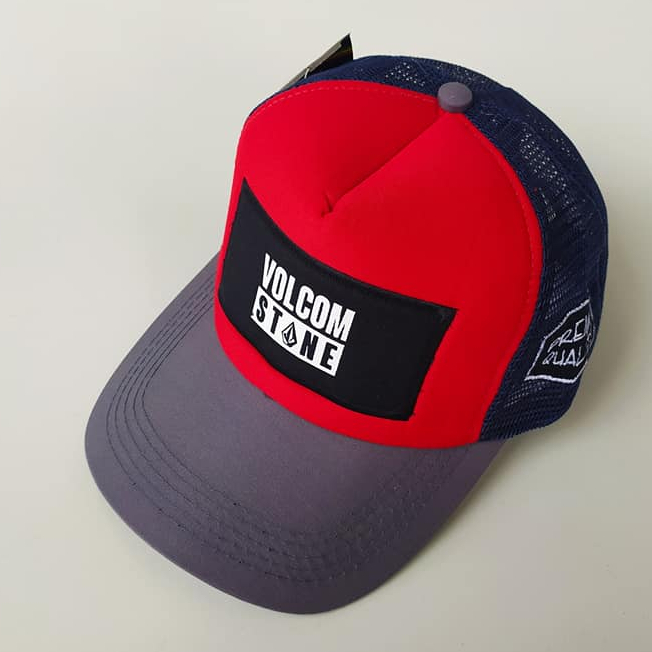 TOPI DISTRO VOLCOM STONE PRIA TRUCKER JARING COWOK SNAPBACK HIPHOP SURFING SURF MURAH KEREN BERKUALI