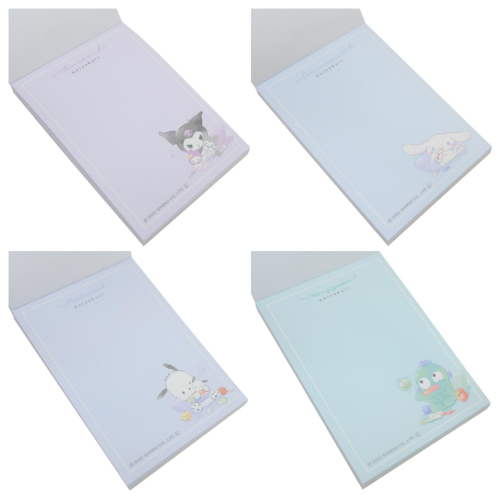 

Ay00! Mini Memo Pad Sanrio Stuffed Dolls Kuromi Cinnamoroll Pochacco Hangyodon Nuizukuri Note Kecil
