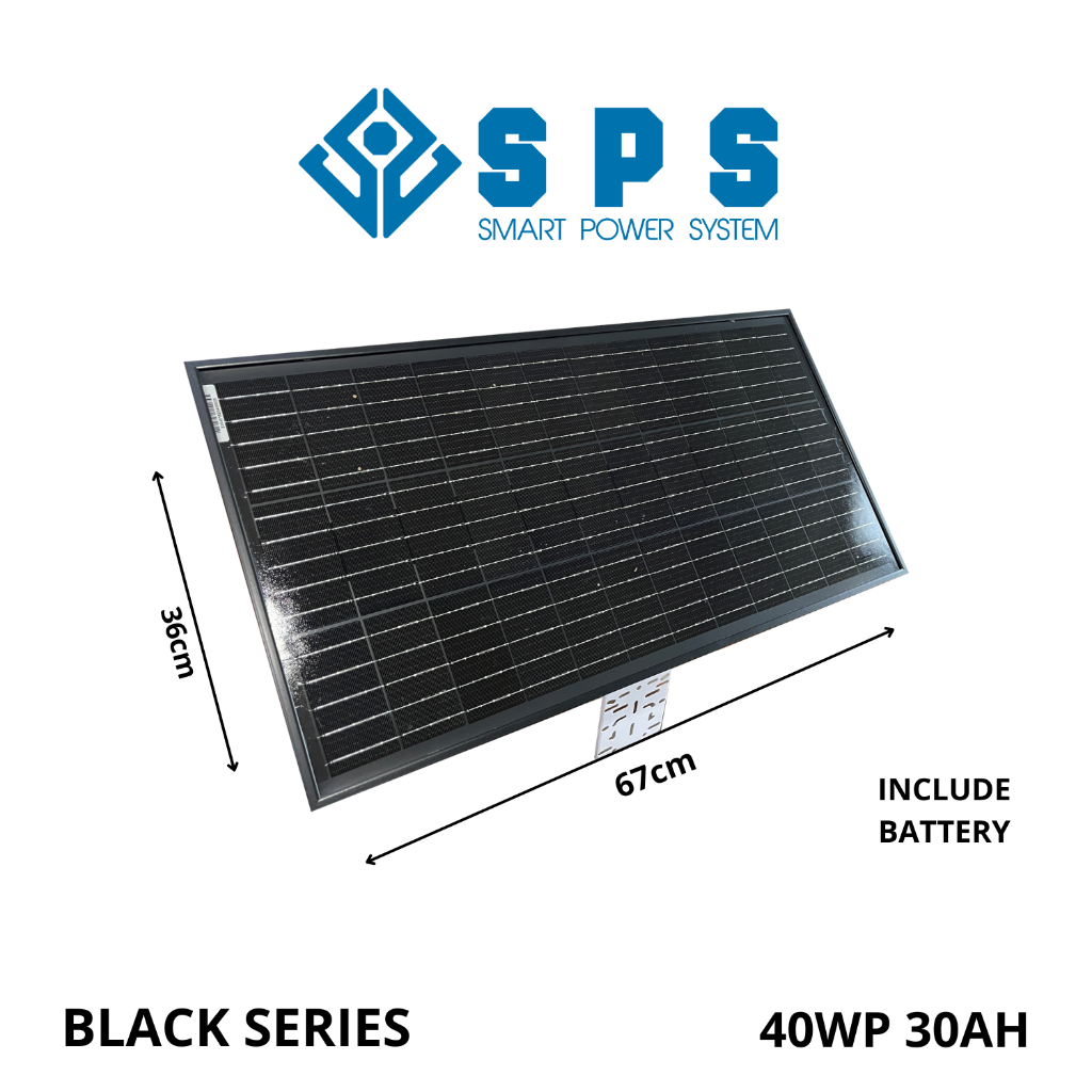 Solar panel Black 40WP Tenaga Matahari 12V 20AH/30AH Lithium Battery