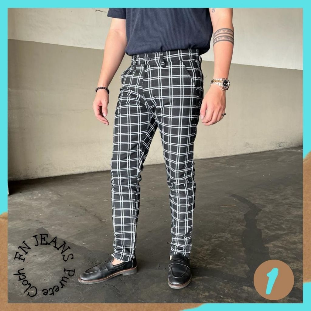 Celana Chino Panjang Pria Celana Panjang Pria Kotak Kotak PCP 13