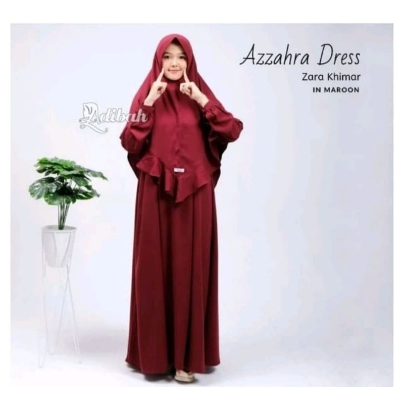 (Ready Cashback) Azzahra Dress Gamis Syari Azzahra Original by Adibah