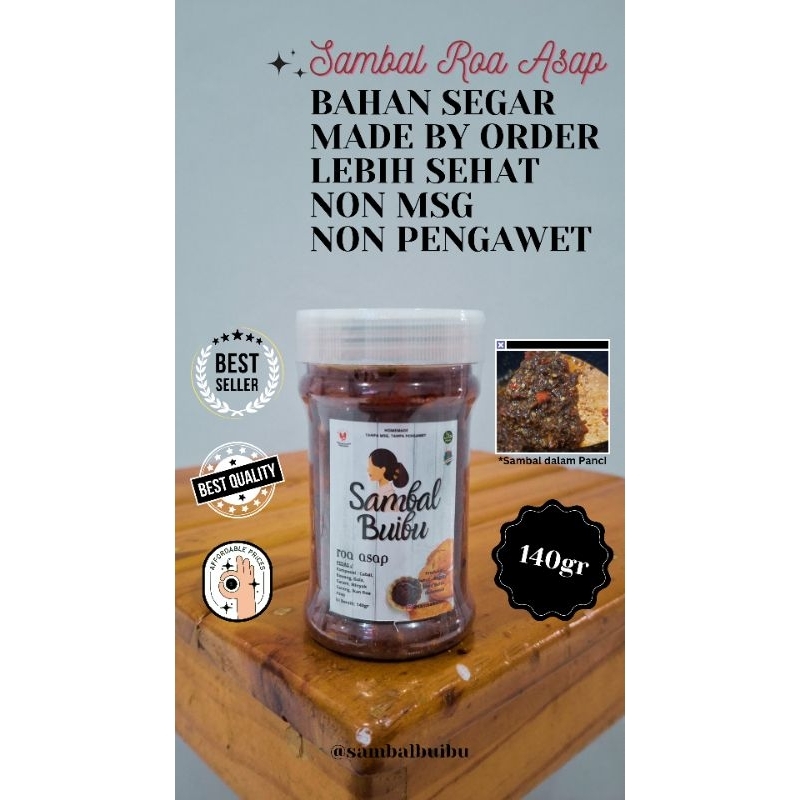 

SAMBALBUIBU Sambal Roa Asap140gr [TERENAKK!!] (Baca Desc Sebelum Beli)