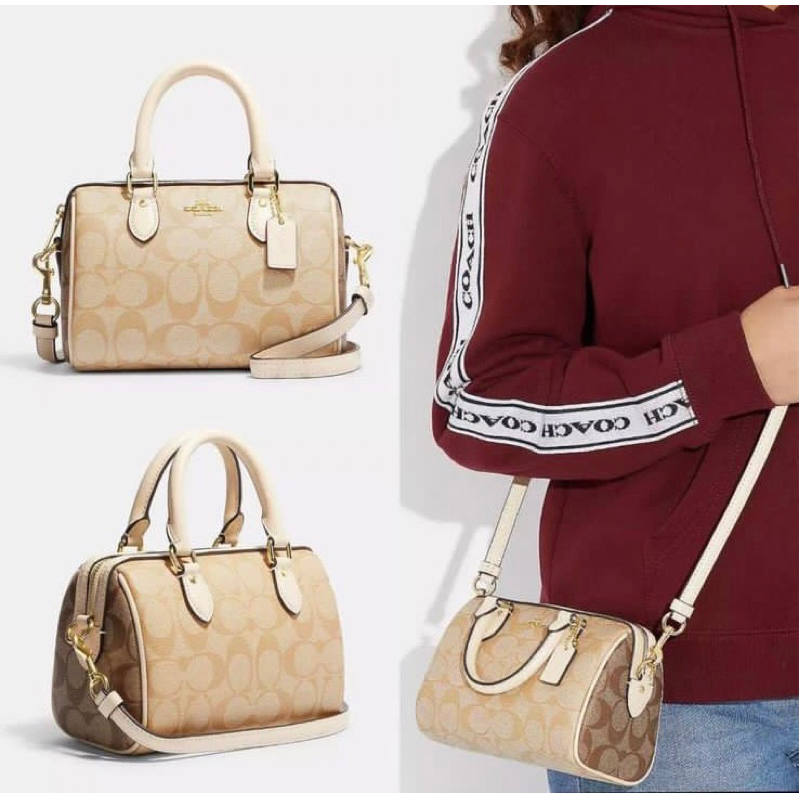 (PELUNASAN PO) Mini rowan satchel in blocked sign light khaki multi