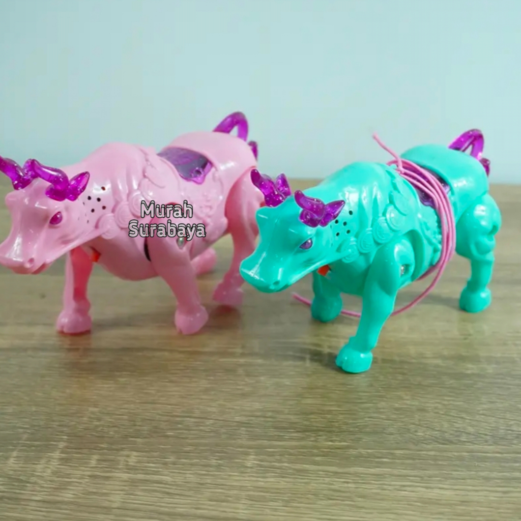 Mainan Edukasi Sapi Cow Plastik Berjalan Dan Music Kemasan Kantong Isi 1 Pcs 99117 | Mainan Sapi War