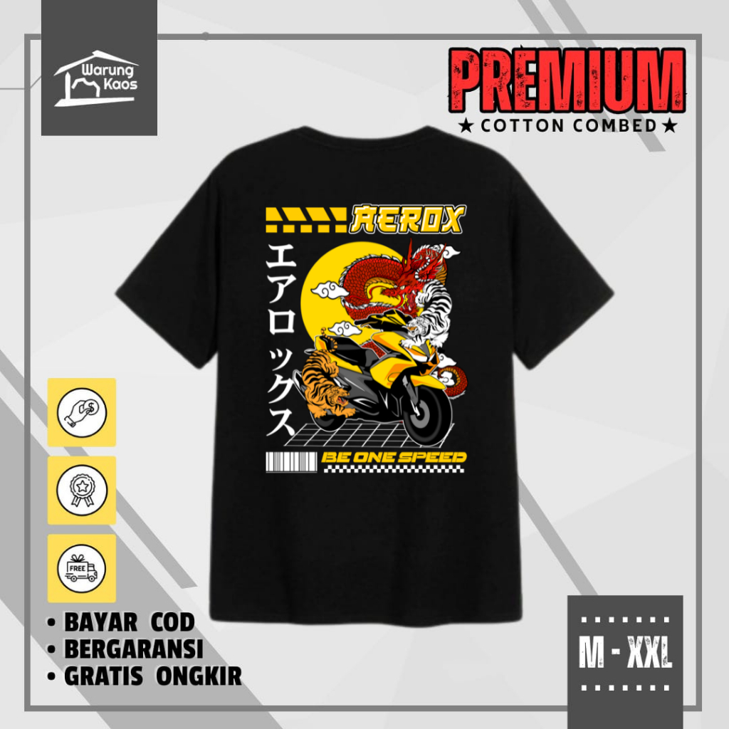 [ WARUNGKAOS ] Kaos Aerox 155  / Kaos Komunitas Matic Aerox / Kaos Yamaha Aerox Matic