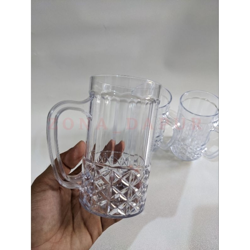 (6 pcs) - Gelas Cangkir Mika Bening 450 ml, Cangkir Plastik Bening (G-321), Gelas Plastik Beking, Mu