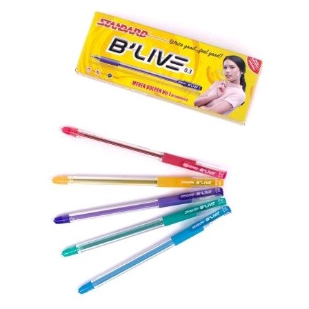 ART O75X STANDARD PULPEN BOLPEN B LIVE PENA BLIVE HITAM 3 GROSIR MURAH