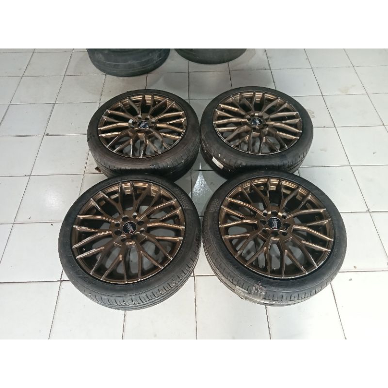 velg bekas HSR ring 17+ban lebar 7 et 45 pcd 4x100/114