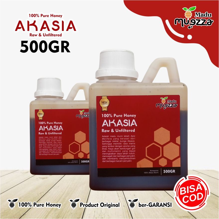 

MADU AKASIA Grade A uk. 500GR , 100% PURE NATURAL HONEY , Madu Muezza MADU ASLI MURNI ALAMI dari NEKTAR BUNGA AKASIA