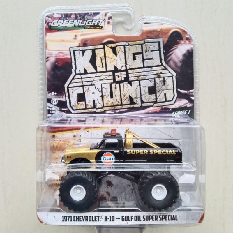 Greenlight 1971 Chevrolet K-10 Monster Truck Gulf Super Special Kings Crunch