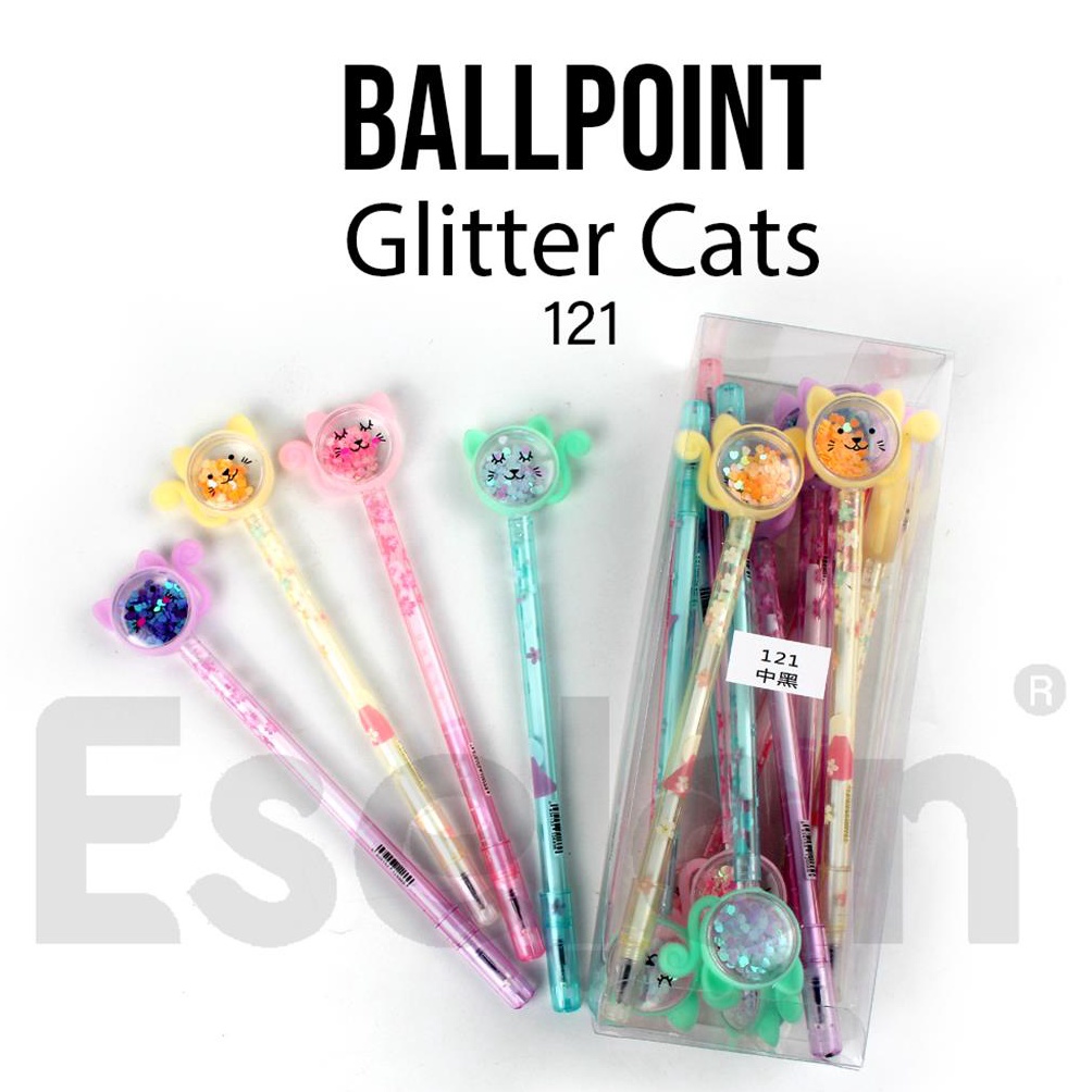 

ART M77S 12pcs Pulpen Gel Glitter CAT 121 1pack Pulpen Gel Fancy KUCING
