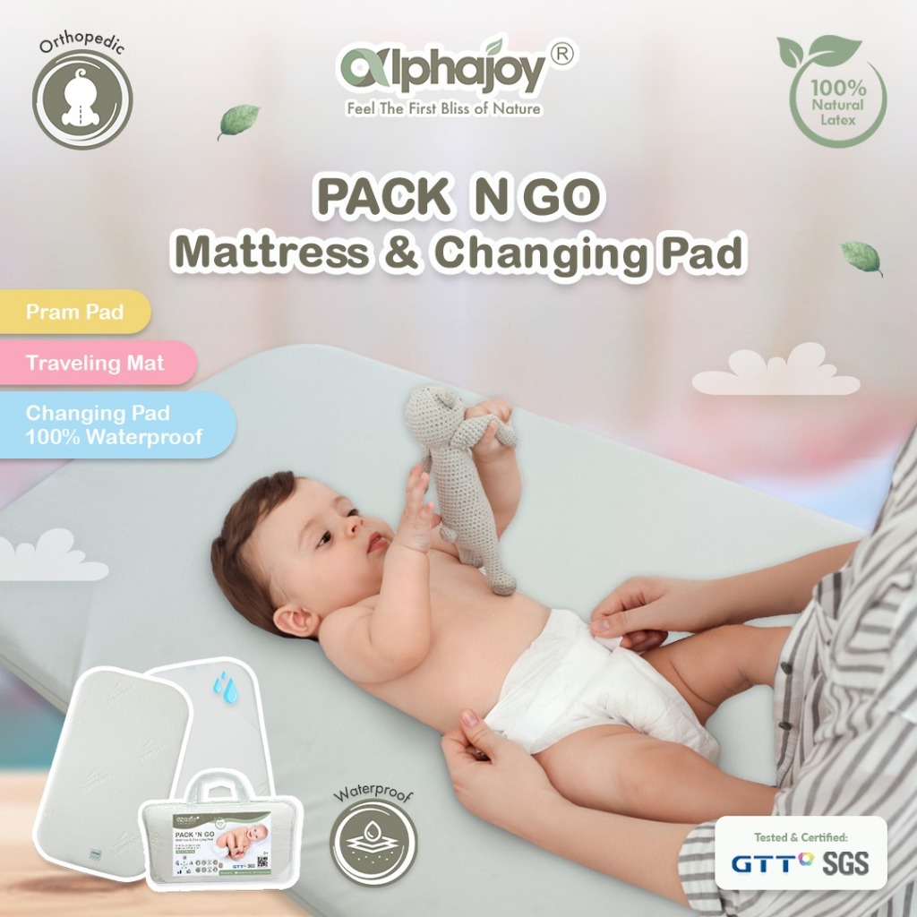 Alphajoy PACK N GO Mattress Changing Pad Waterproof alas ganti popok matras tidur bayi cocok box bab
