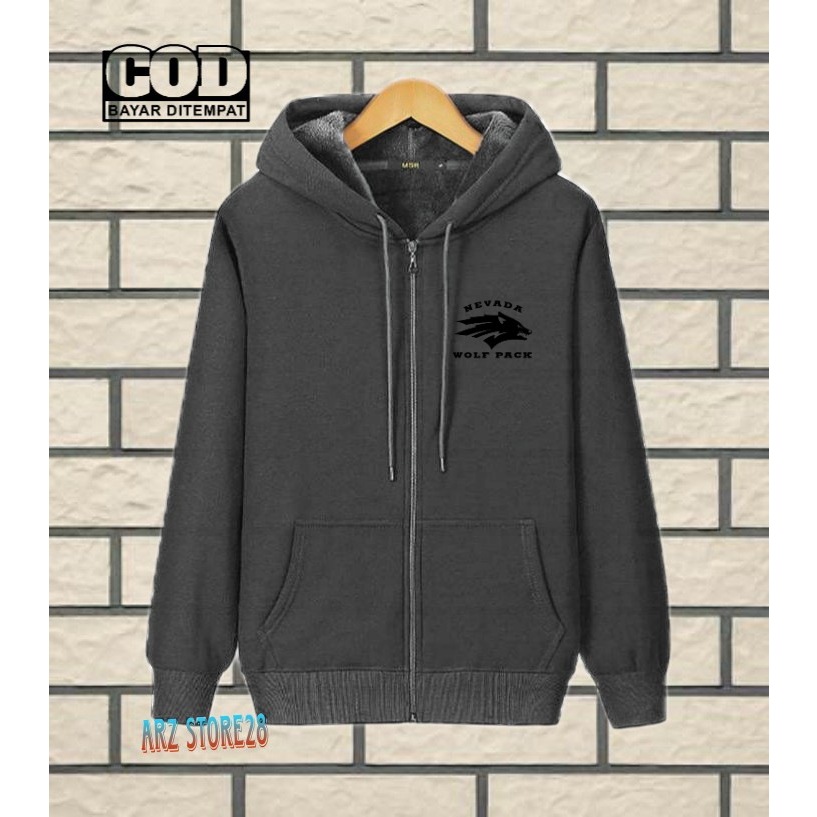 Terlaris Free Jaket Resleting Text Hitam Nevada 09  Sweater Distro Terbaru Hoodie Ternurah Pria Wani