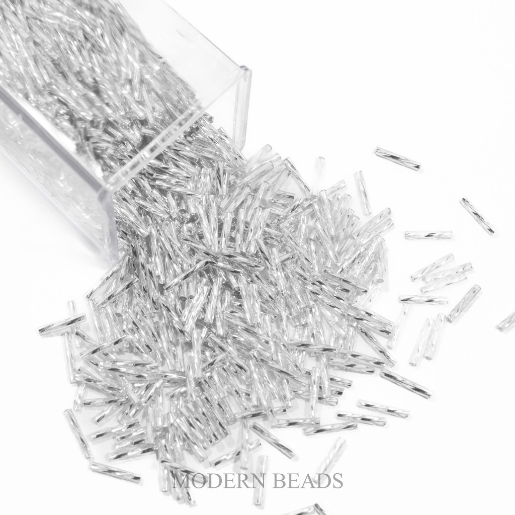 [1/2 Pon] Payet Bambu Ulir 1.2cm / 12mm / 5 Inch Mote Manik Bambu Silver Gold