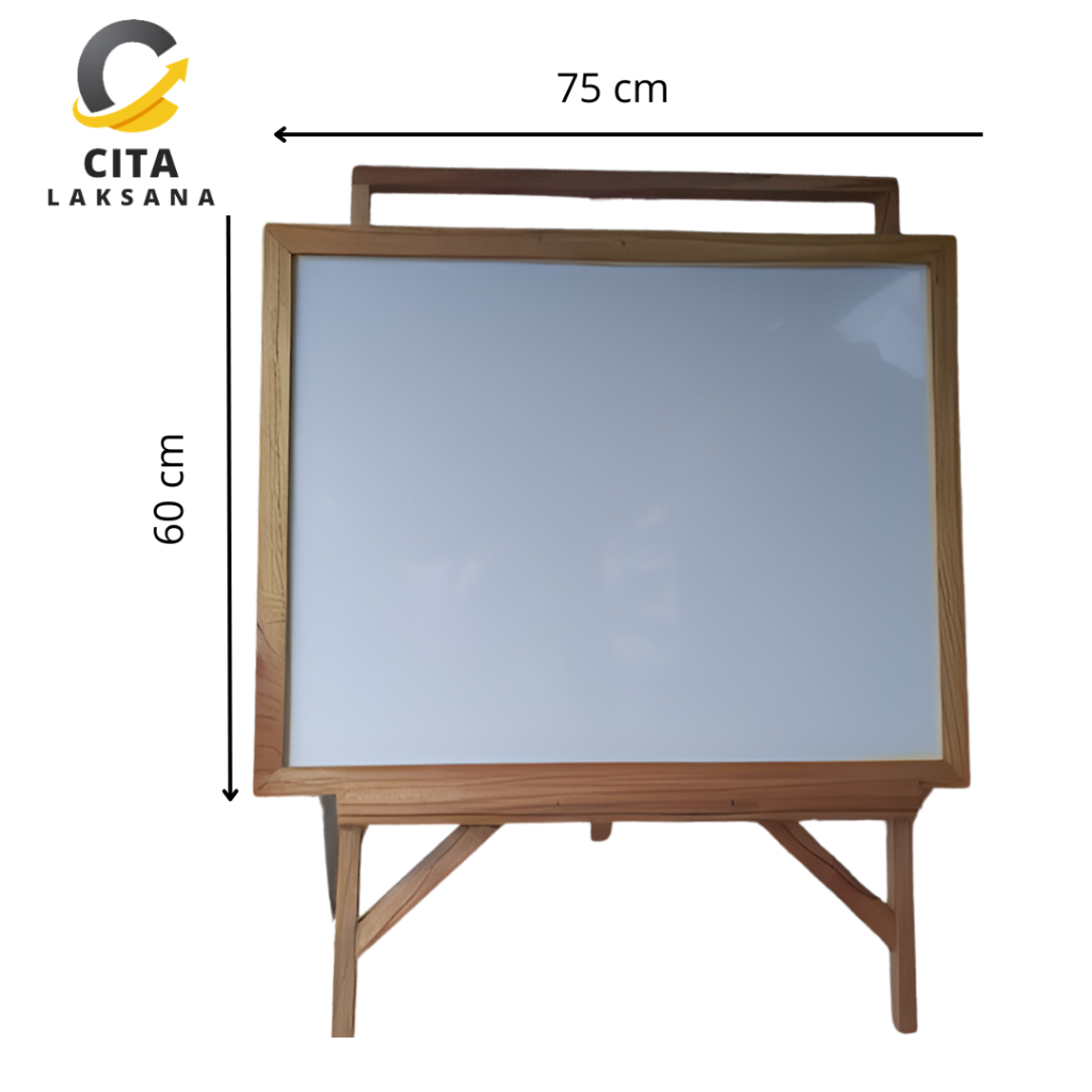 

papan tulis whiteboard stand 60cm x 75cm gratis spidol+penghapus