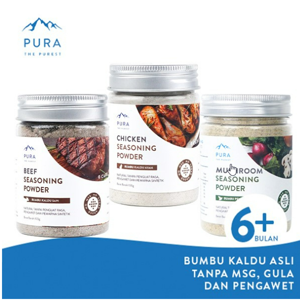 

PURA SEASONING kaldu mpasi WITH HIMALAYAN SALT BEEF 100g / PURA - SEASONING WITH HIMALAYAN SALT CHICKEN 100g