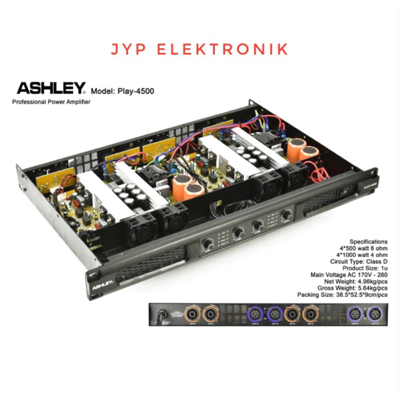 POWER AMPLIFIER ASHLEY PLAY 4500 / PLAY4500 / PLAY-4500 ORIGINAL