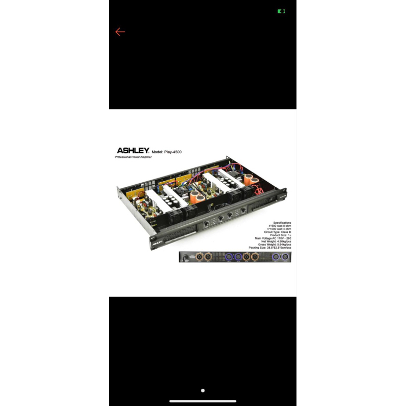 POWER AMPLIFIER ASHLEY PLAY4500 / PLAY-4500 ORIGINAL