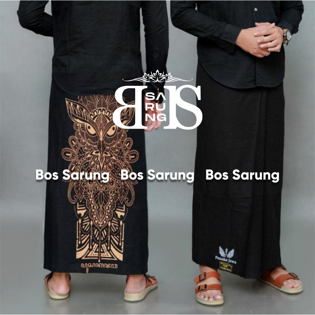 Sarung Batik Pria Dewasa Motif Burung Hantu Abstrak Motif Simple Polos Hitam Terbaru Santri Sarung B