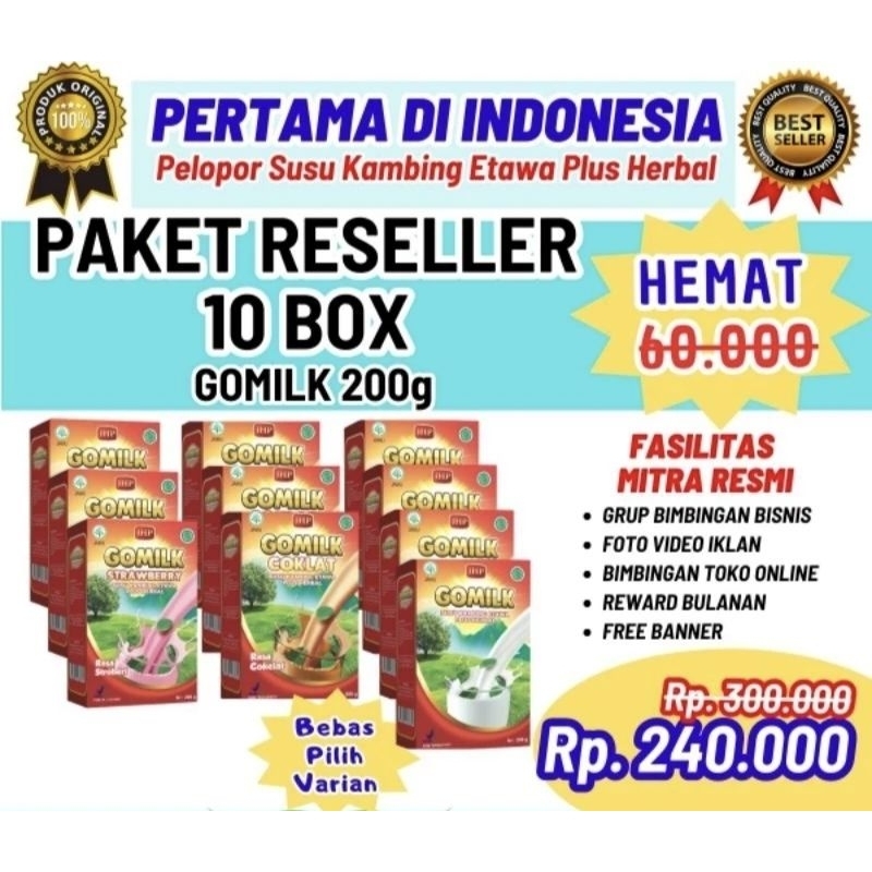 

GOMILK Susu kambing etawa plus herbal daun kelor daun salam enak tidak bau amis