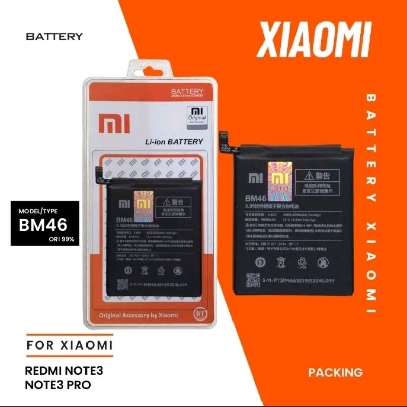 Baterai Batre Xiaomi Redmi Note 3 / Redmi note 3 Pro Original 100%