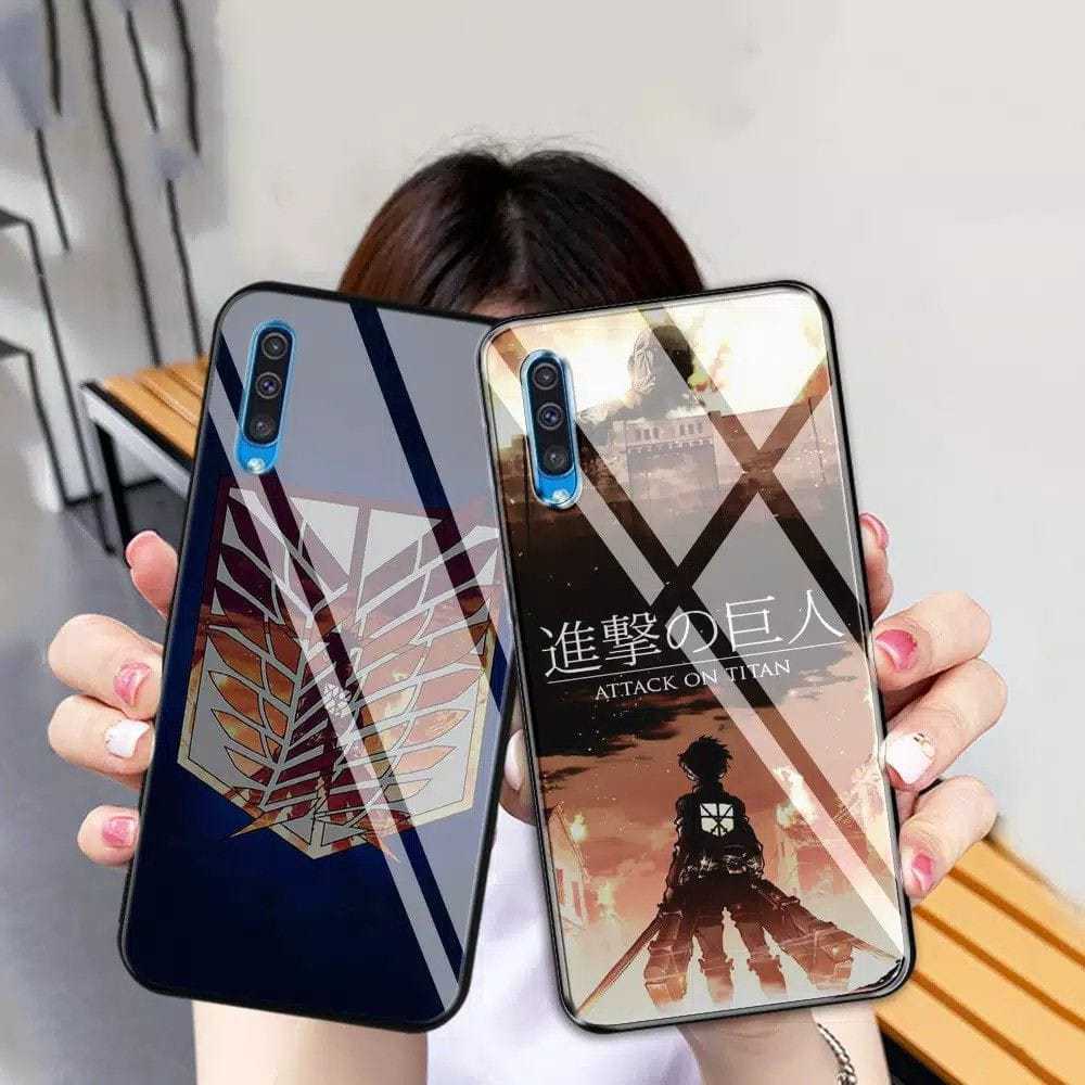 XIAOMI REDMI 9 , 9A , 9C , NOTE 9 , NOTE 9 PRO PREMIUM SOFT CASE GLASS MOTIF ATTACK ON TITAN ANIME A