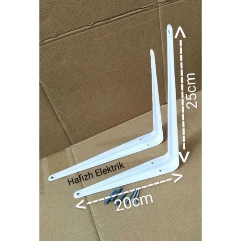 2 PCS Siku Rak Dinding 'RUSH' 20 x 25 CM | Besi Bracket Penyangga Rak