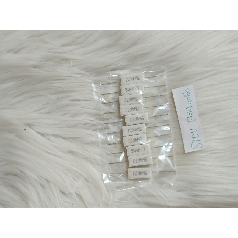 10 pcs resistor 5 watt 4K7 R 5W kapur 4k7