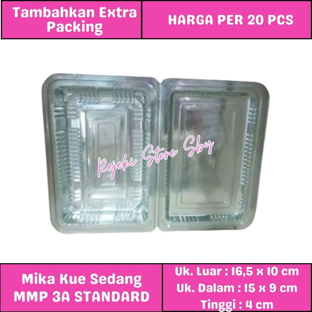 (20 PCS) Mika 3A Tebal / Standard | Mika Kue / Mika Nasi | Wadah Plastik