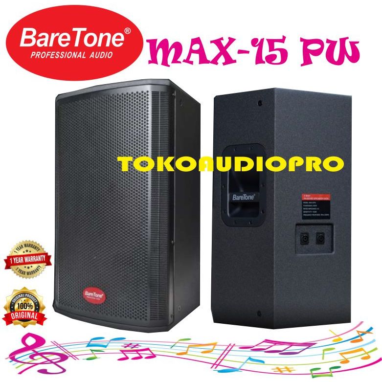 Speaker Baretone Max-15 Pw 15-Inch Speaker Pasif Baretone Max15Pw Max15 Pw