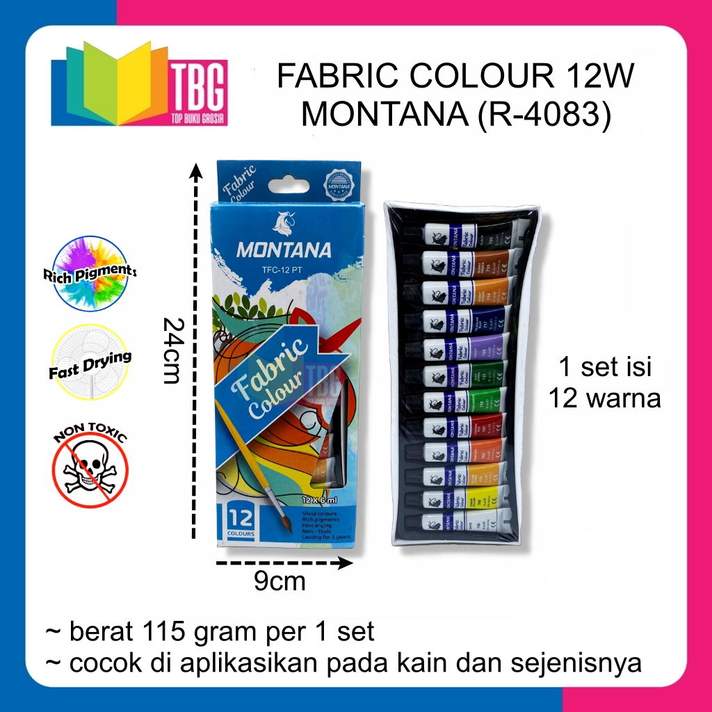 

1 SET FABRIC COLOUR 12W MONTANA / CAT KAIN (R-4083)