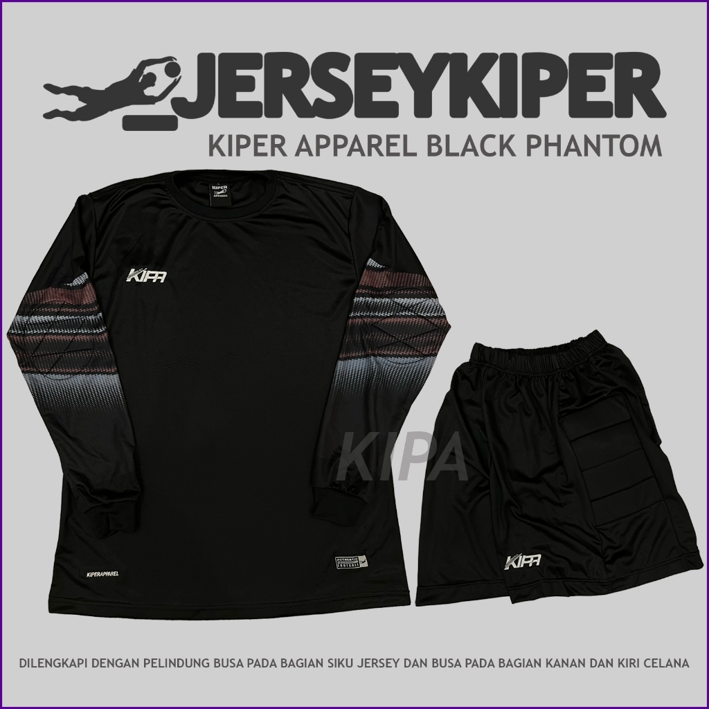 Jersey Kiper / Baju Kiper Apparel Black Phantom Full Busa SATU STEL
