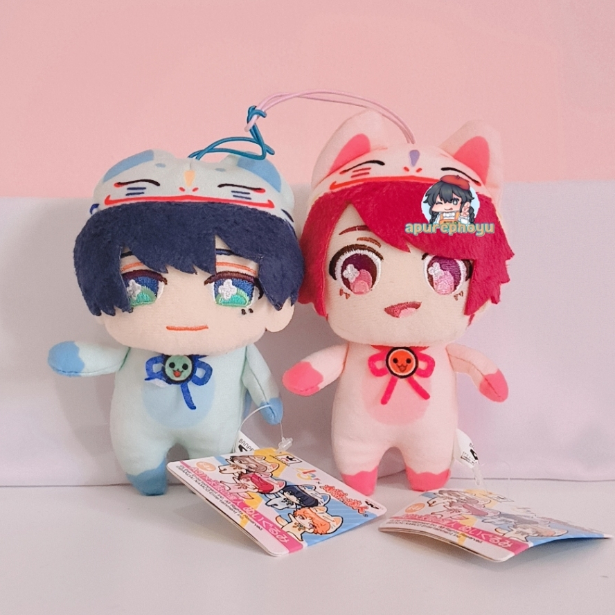 Gantungan Boneka A3 Sakuya Sakuma and Tsumugi Tsukioka Lucky Cat Neko Costume Plush Strap