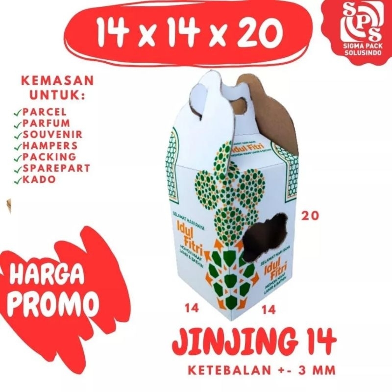 

Box jinjing 14X14X20 Jinjing (KUKER 500GR isi 3 Toples ) Kardus/Kue Kering/hampers/idul fitri/Ied mubarak